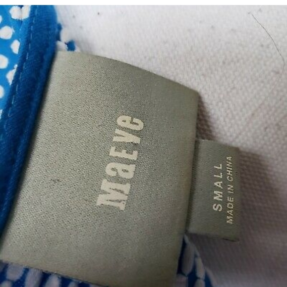 Anthropologie Maeve Caldera Blue Polka Dot Dress Small - Picture 4 of 6